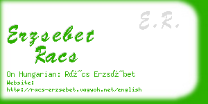 erzsebet racs business card